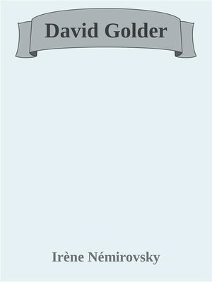 cover image of David Golder